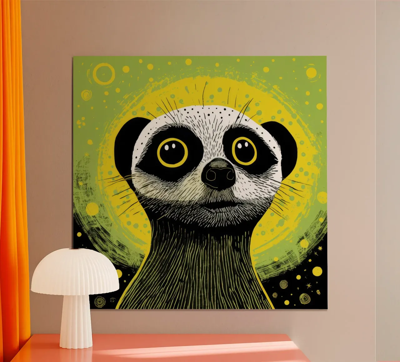 Meerkat verde 3 carta hahnemühle da Minimal Animal Art