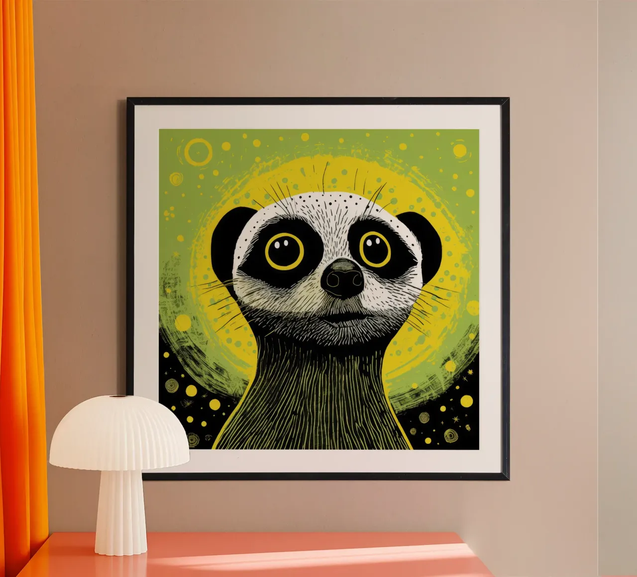 Meerkat verde 3 carta hahnemühle da Minimal Animal Art