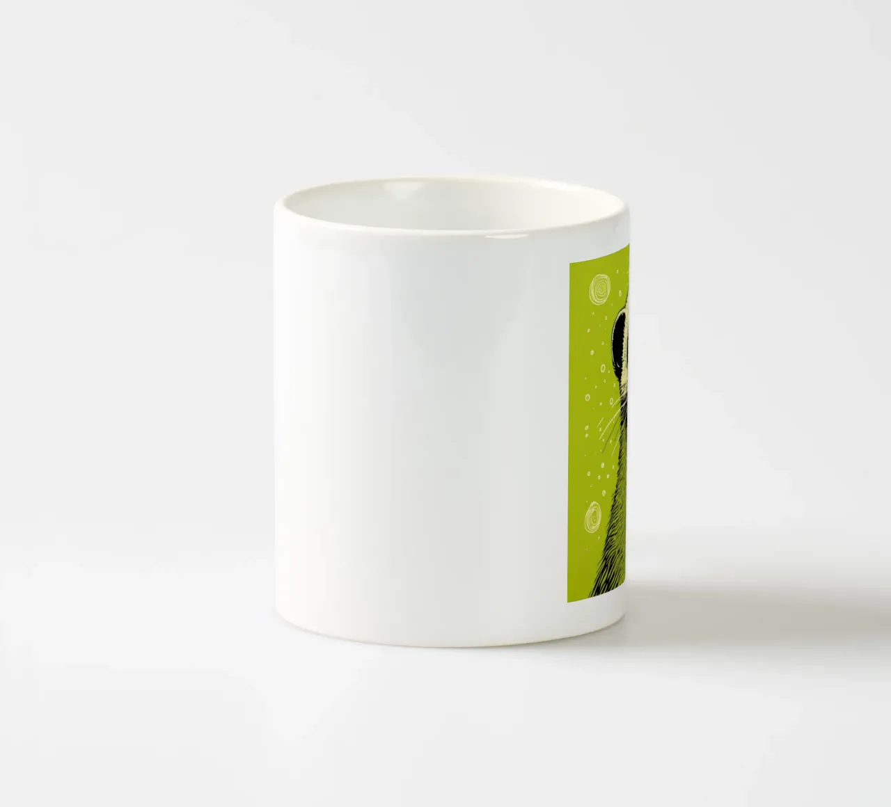 Meerkat verde 4 tazza in ceramica da Minimal Animal Art