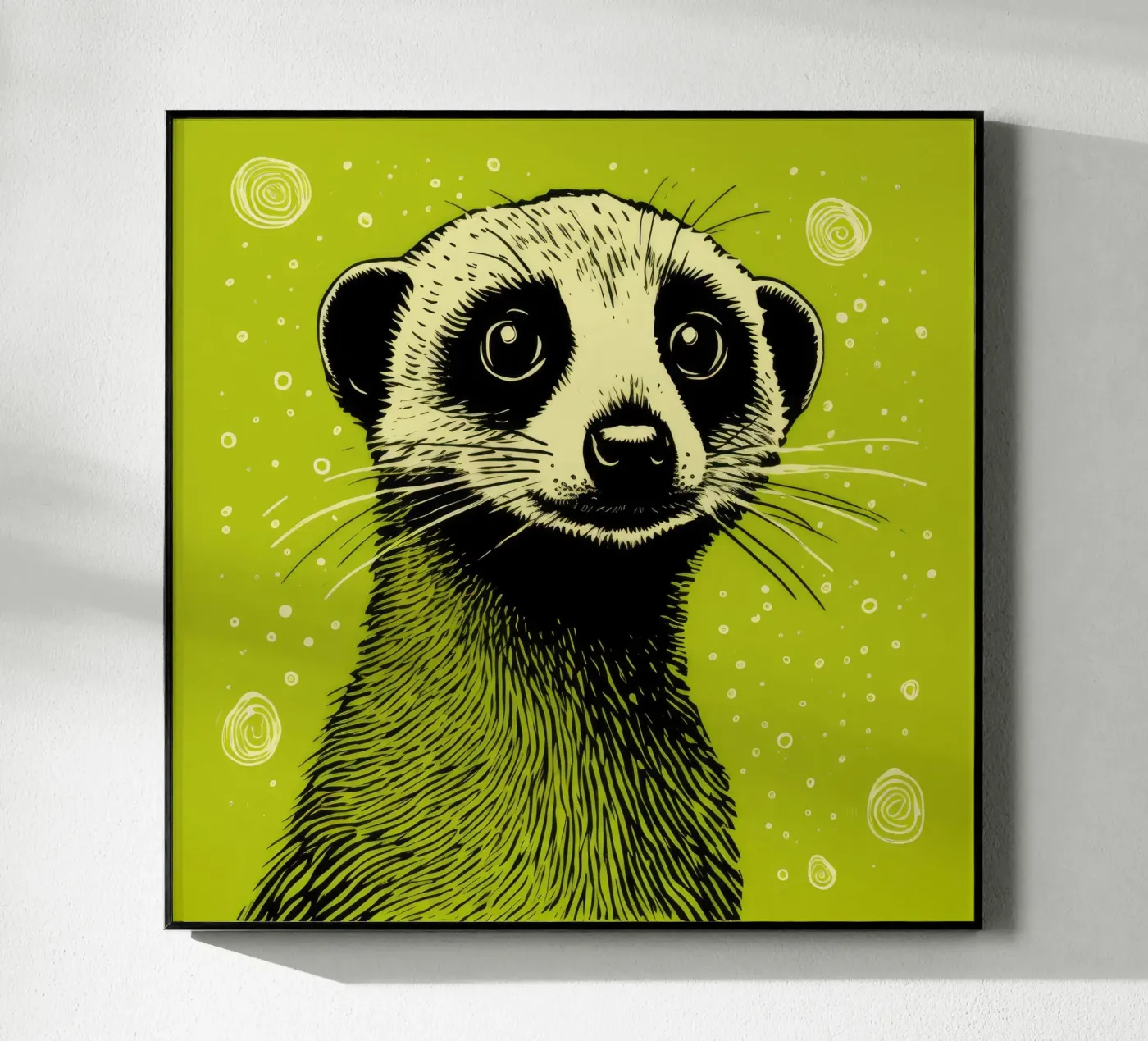 Green Meerkat plexiglass da Minimal Animal Art