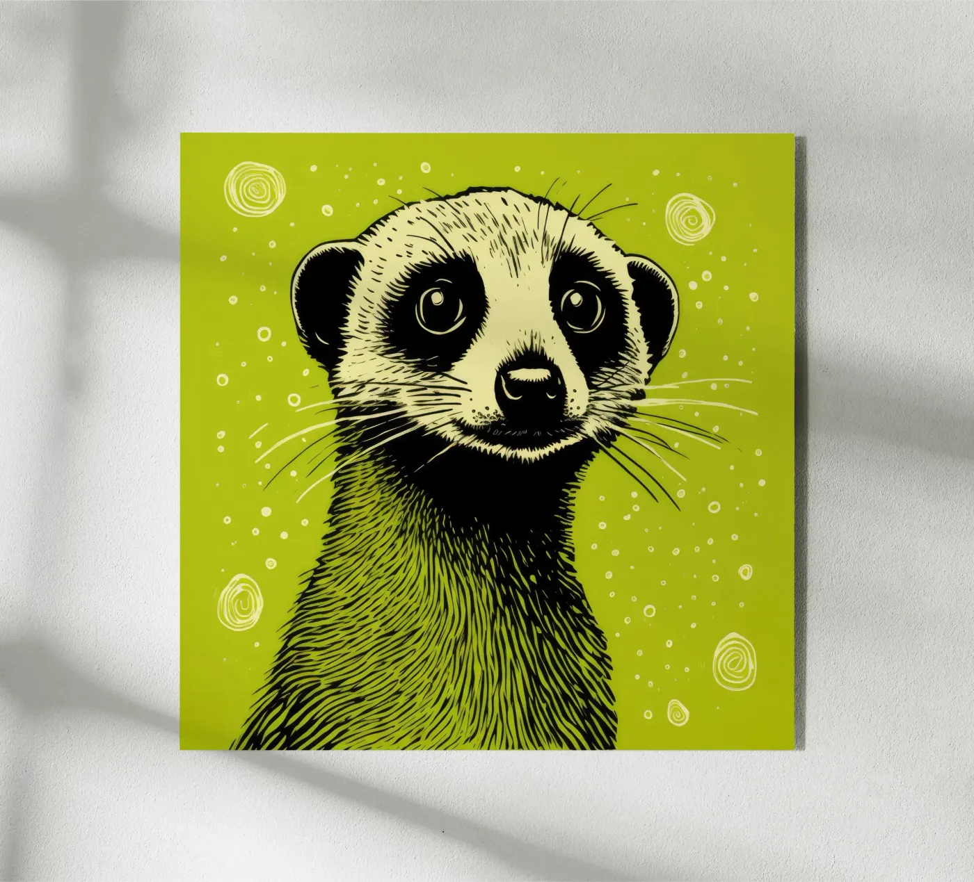 Green Meerkat plexiglass da Minimal Animal Art