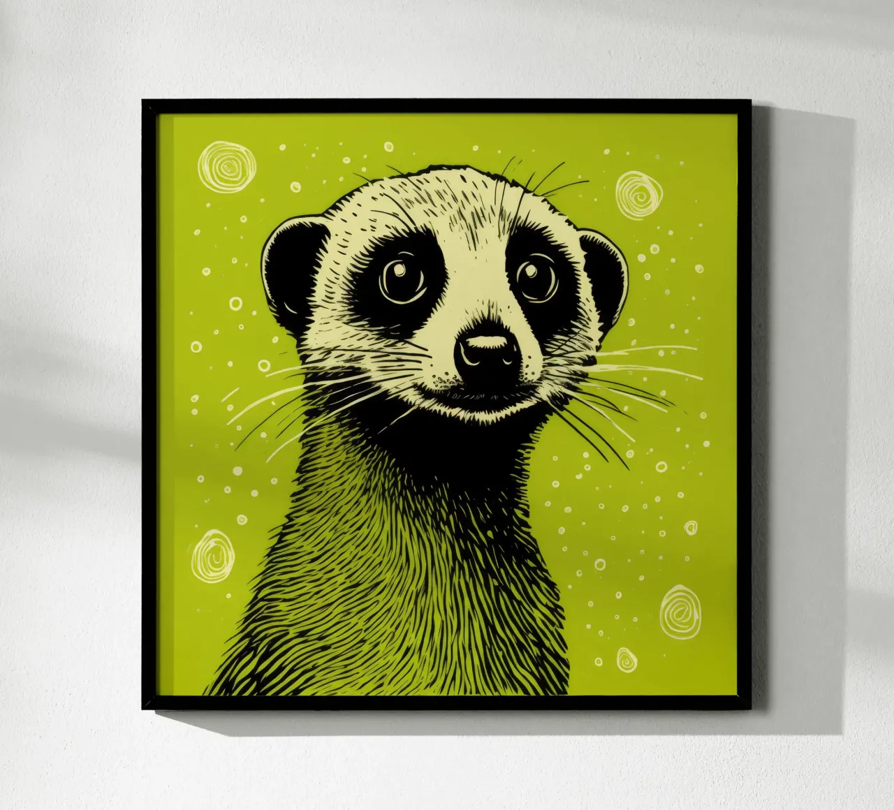 Meerkat verde 4 carta hahnemühle da Minimal Animal Art