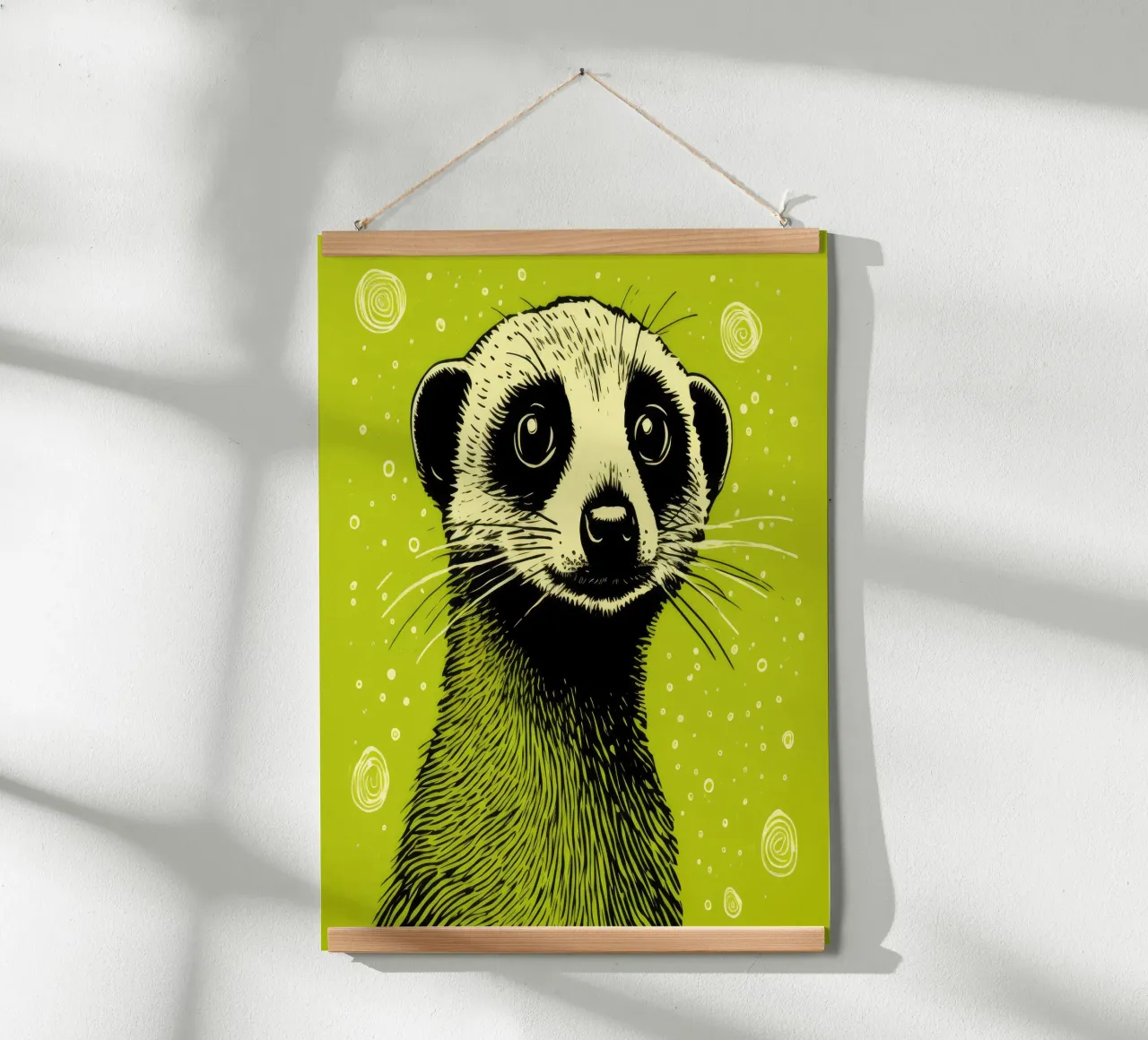 Meerkat verde 4 carta hahnemühle da Minimal Animal Art
