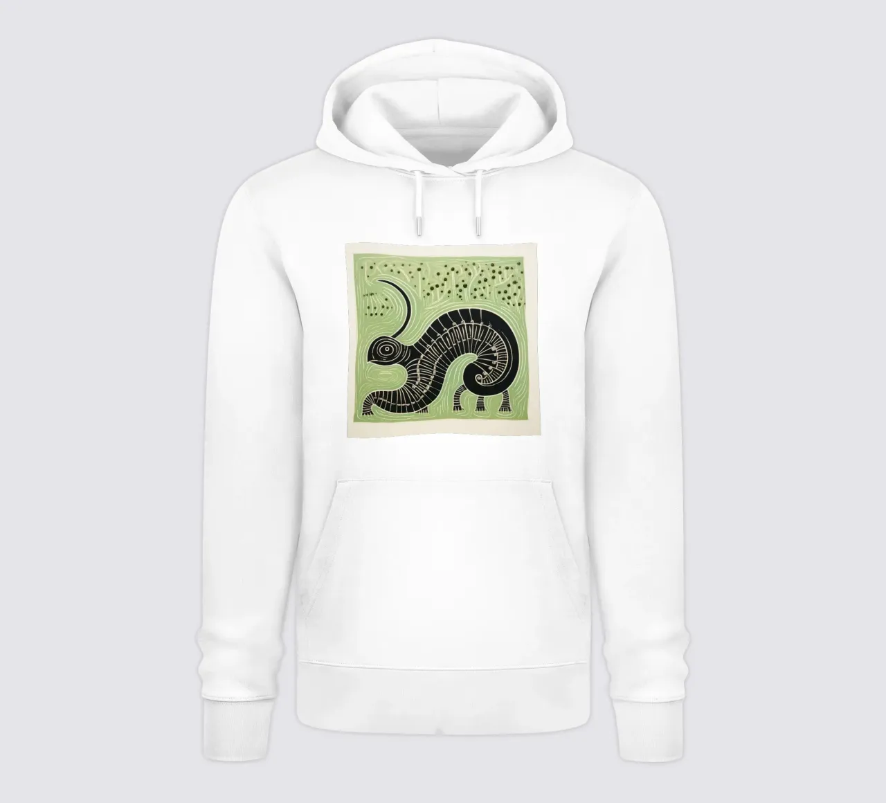 Millipede verde 1 felpa con cappuccio da Minimal Animal Art