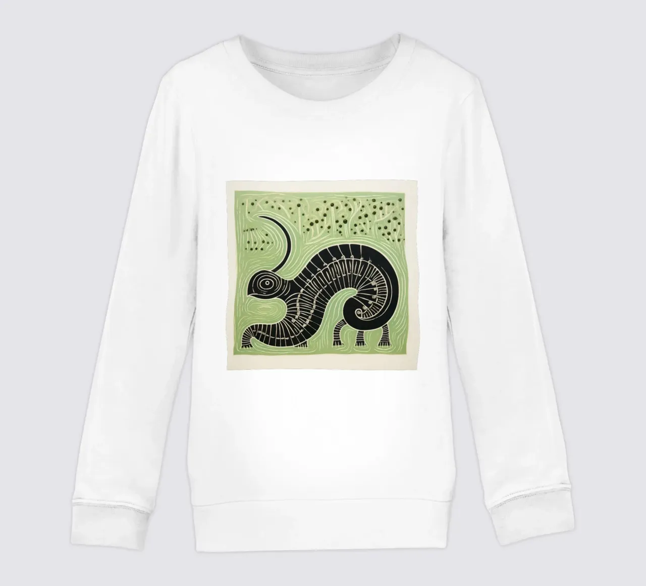 Millipede verde 1 felpa bambino da Minimal Animal Art