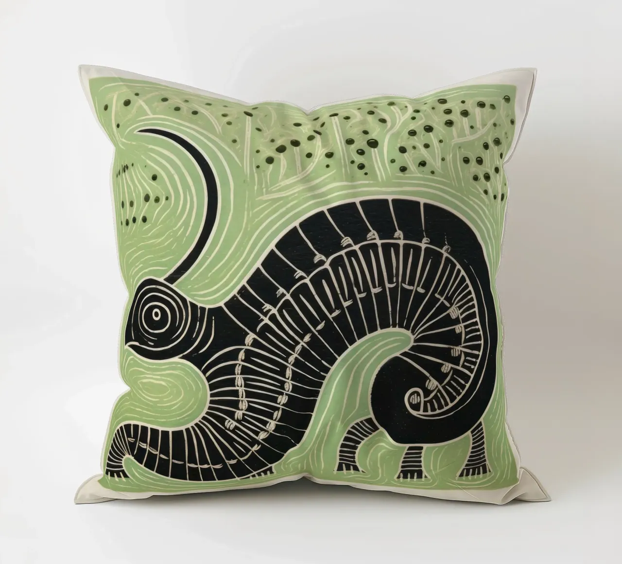 Millipede verde 1 cuscino da Minimal Animal Art