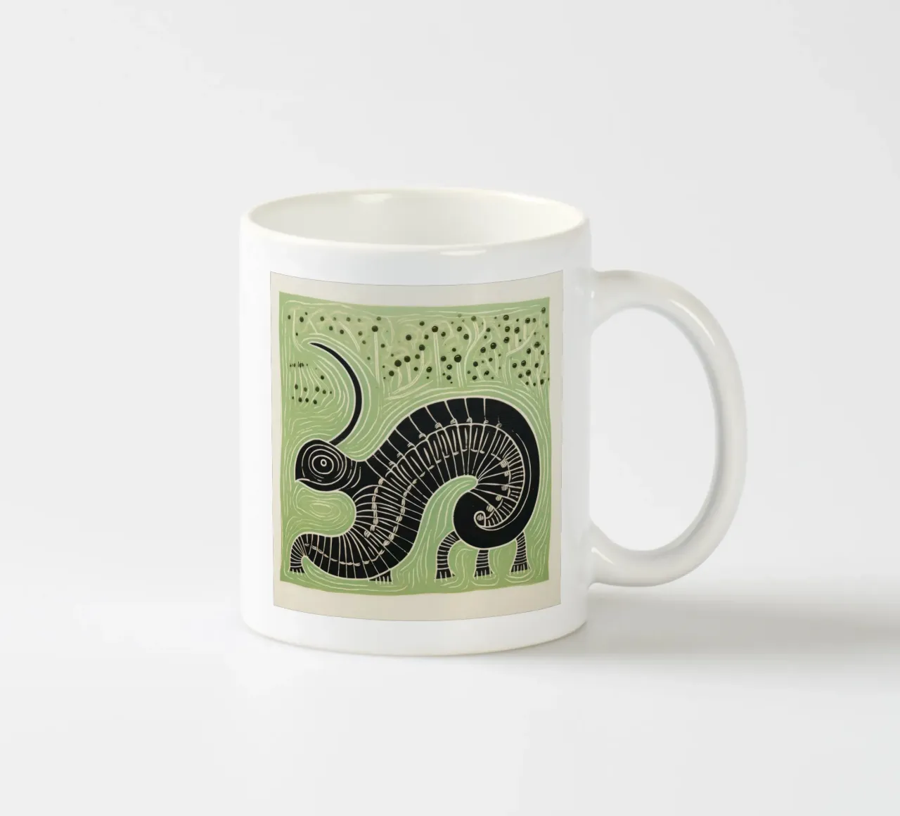 Green Millipede 1 keramische mok van Minimal Animal Art