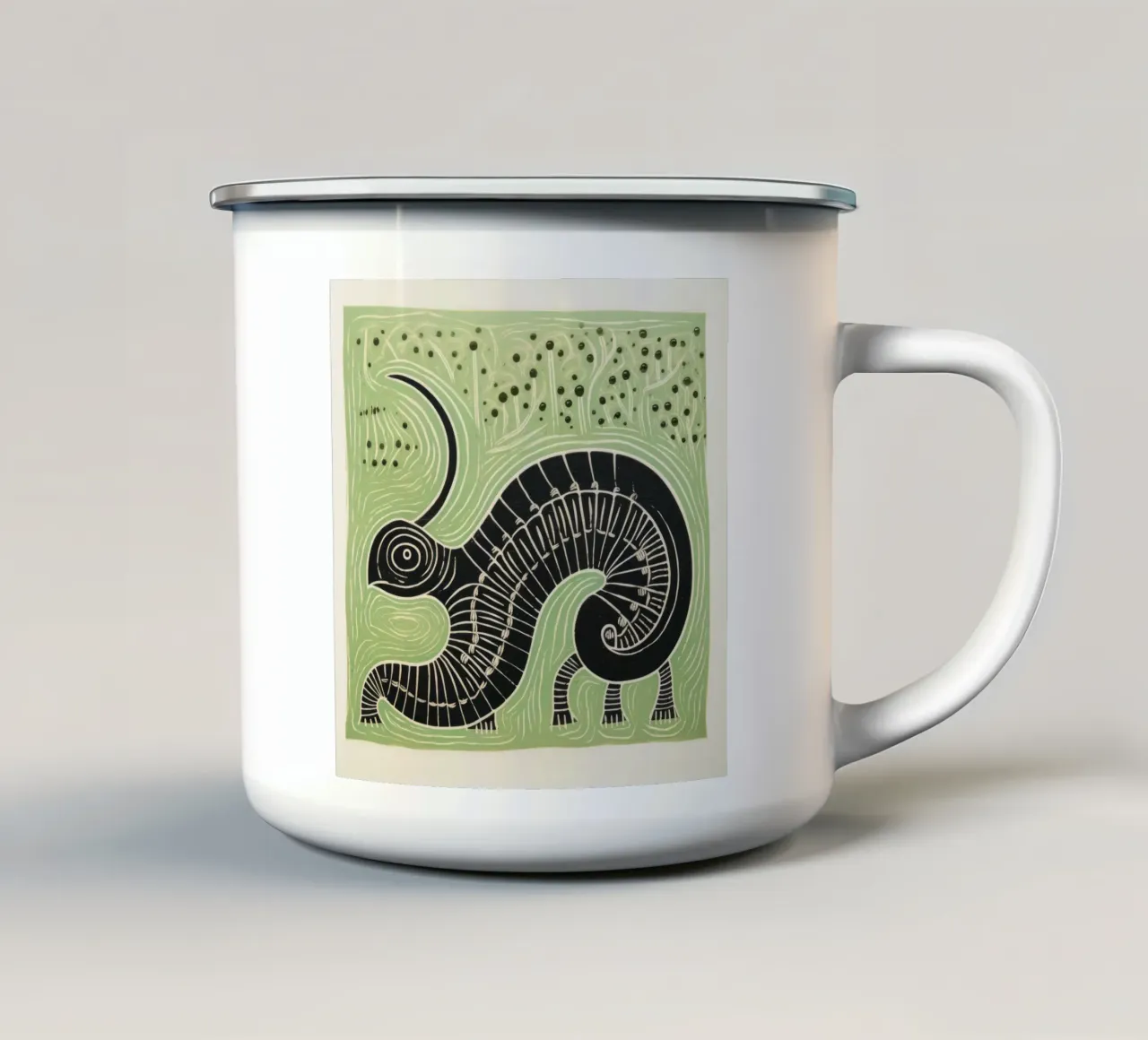 Millipede verde 1 tazza in smalto da Minimal Animal Art
