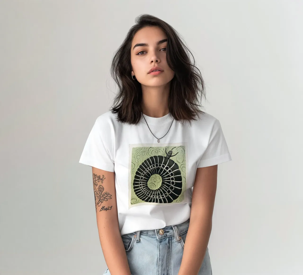 Grüner Tausendfüßler 2 T-Shirt von Minimal Animal Art
