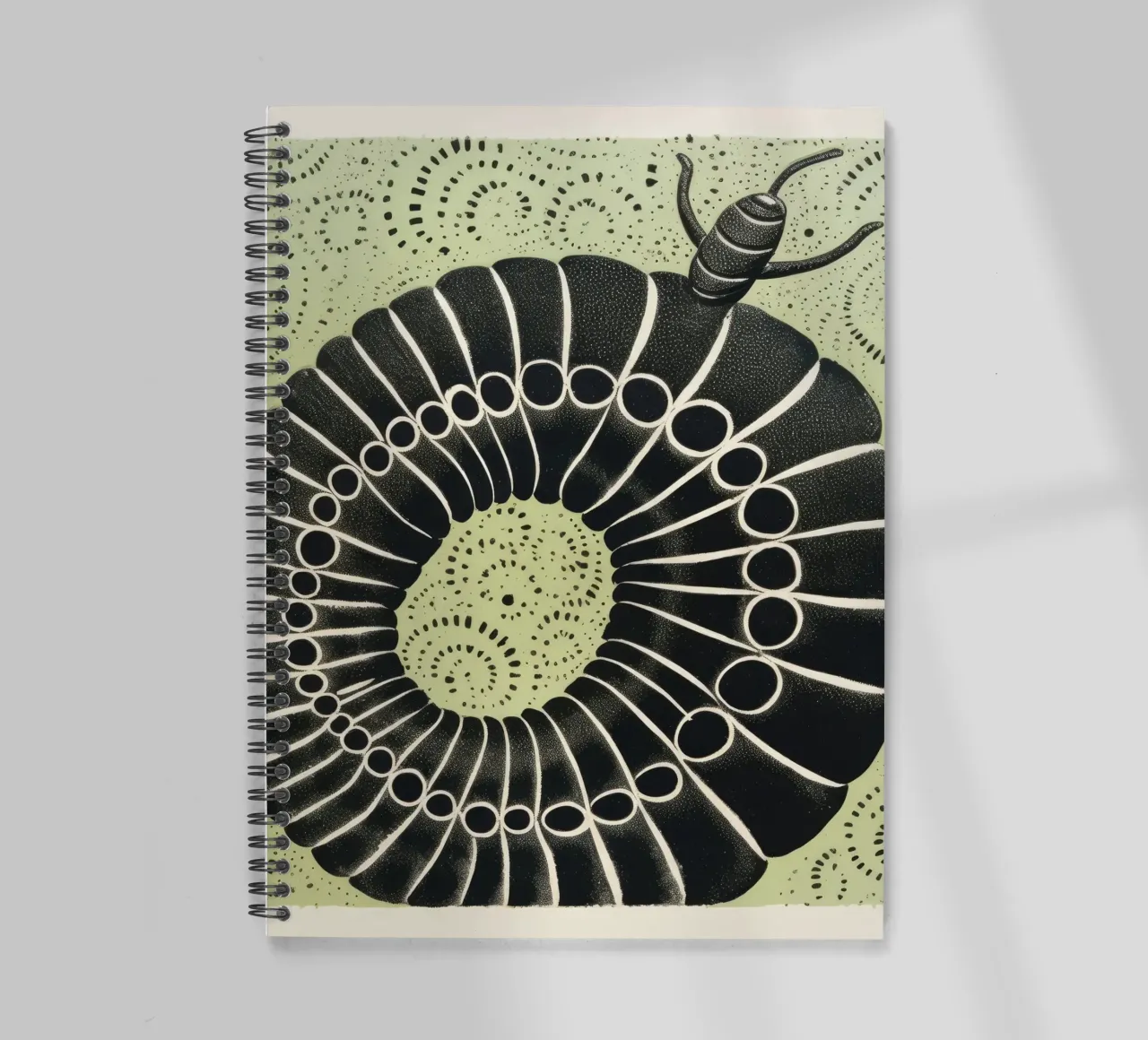 Grüner Tausendfüßler 2 Ringbuch von Minimal Animal Art