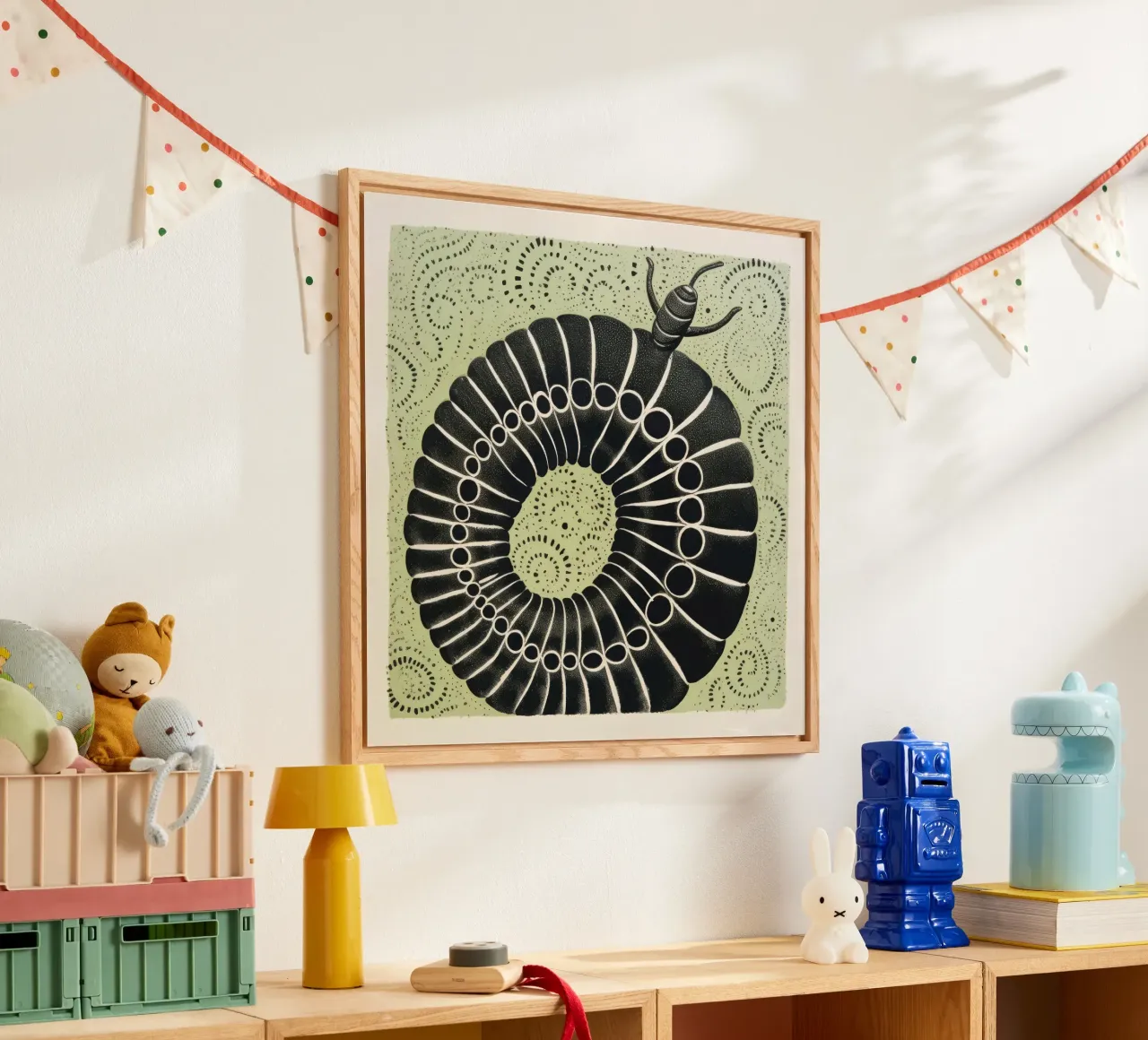 Millipede verde plexiglass da Minimal Animal Art