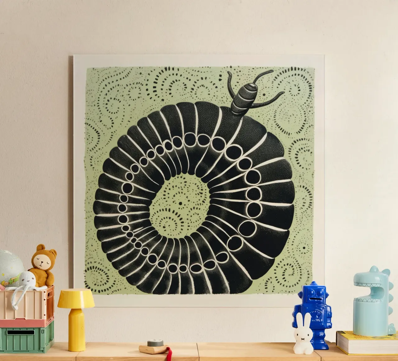 Millipede verde plexiglass da Minimal Animal Art