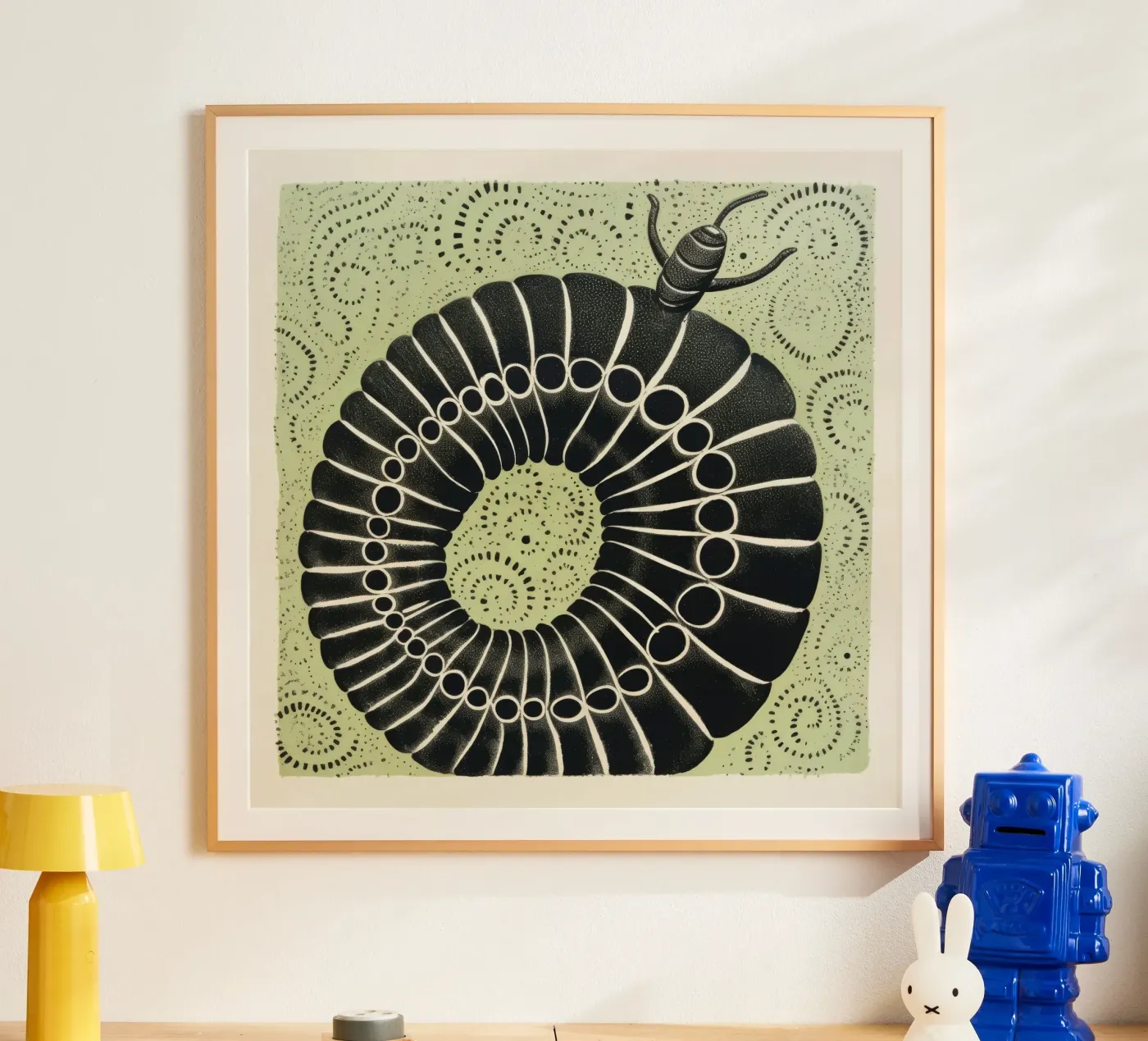 Green Millipede poster da Minimal Animal Art