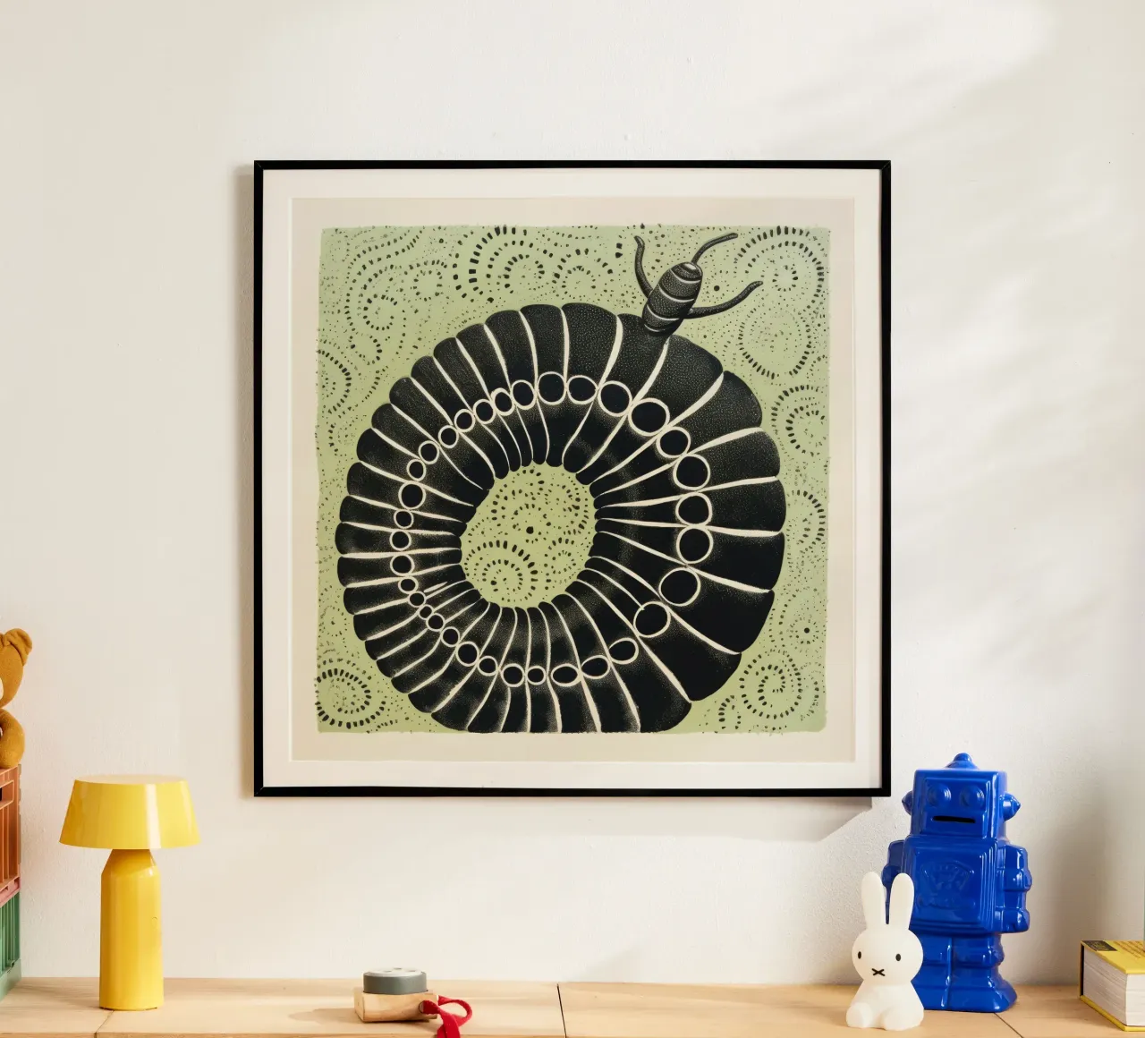 Grüner Tausendfüßler 2 Hahnemühle von Minimal Animal Art
