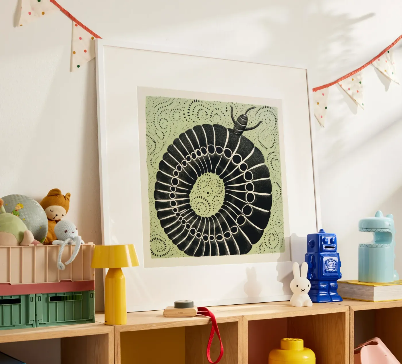 Green Millipede poster da Minimal Animal Art