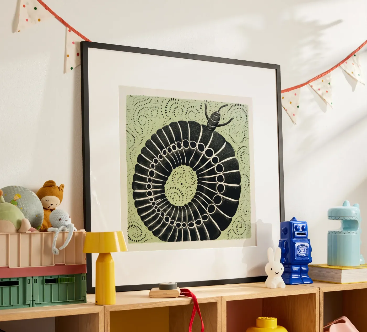 Green Millipede poster da Minimal Animal Art