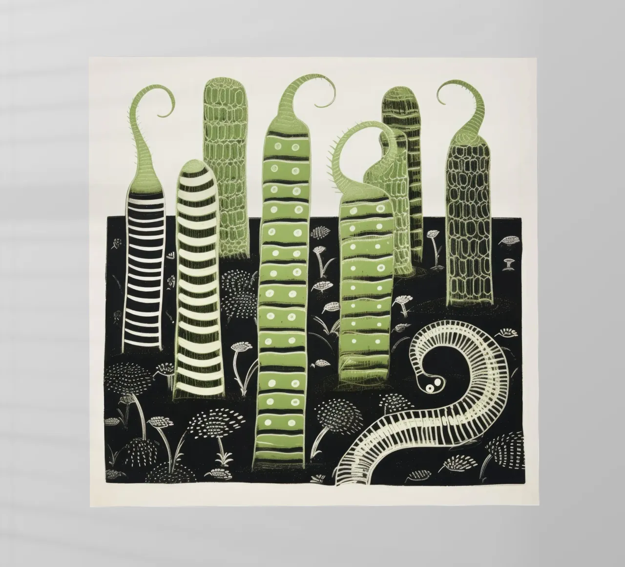 Millipedi verdi pellicola backlit da Minimal Animal Art