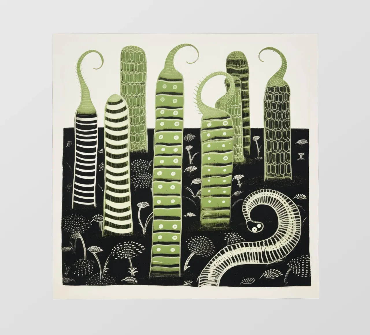 Millipedi verdi pellicola backlit da Minimal Animal Art
