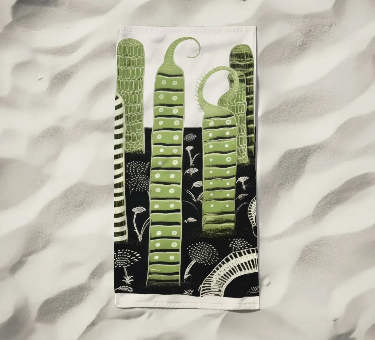 Millipede verde 3 telo mare da Minimal Animal Art