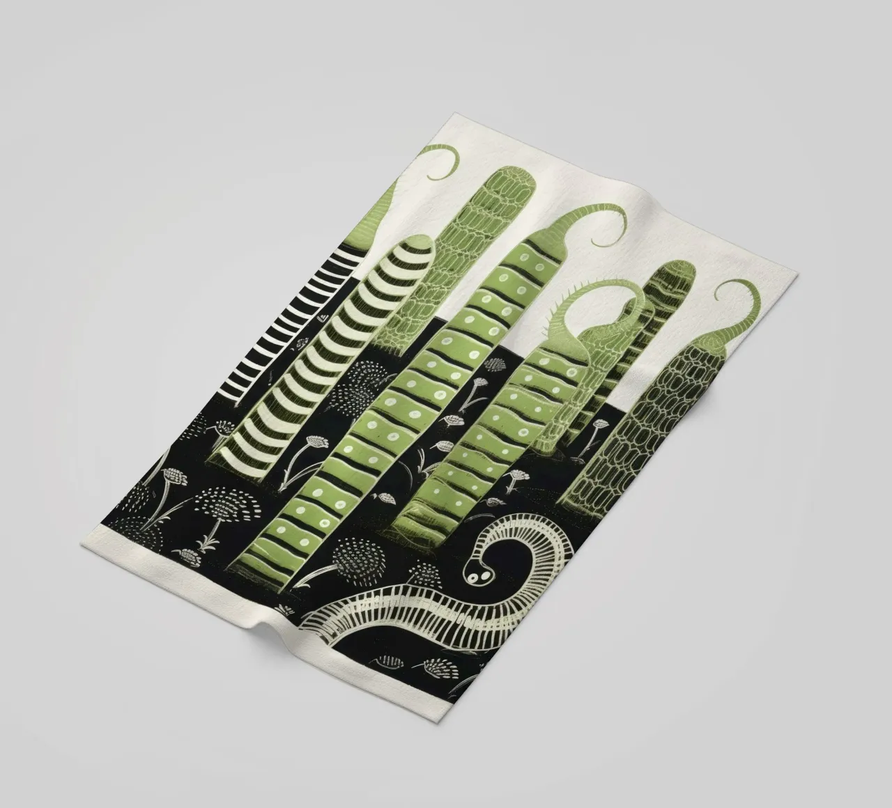 Millipede verde 3 telo mare da Minimal Animal Art