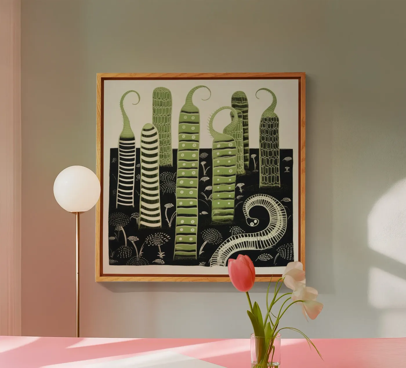 Green Millipedes plexiglass da Minimal Animal Art