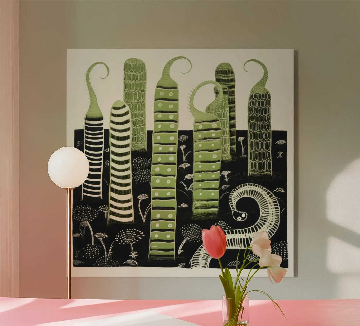 Green Millipedes plexiglass da Minimal Animal Art