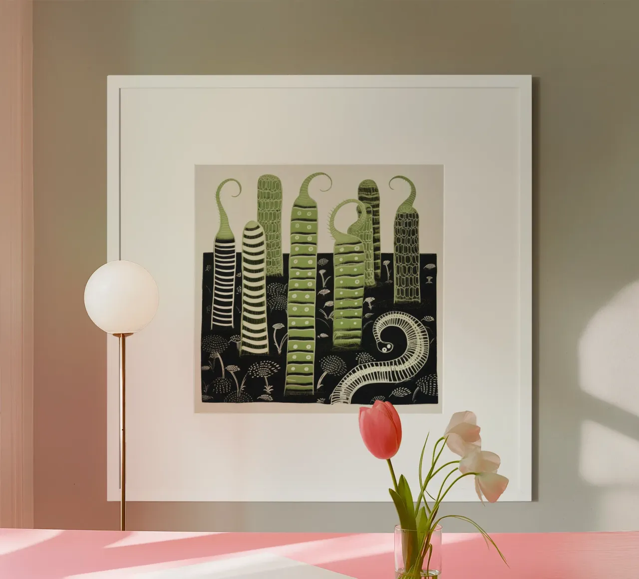 Grüner Tausendfüßler 3 Hahnemühle von Minimal Animal Art
