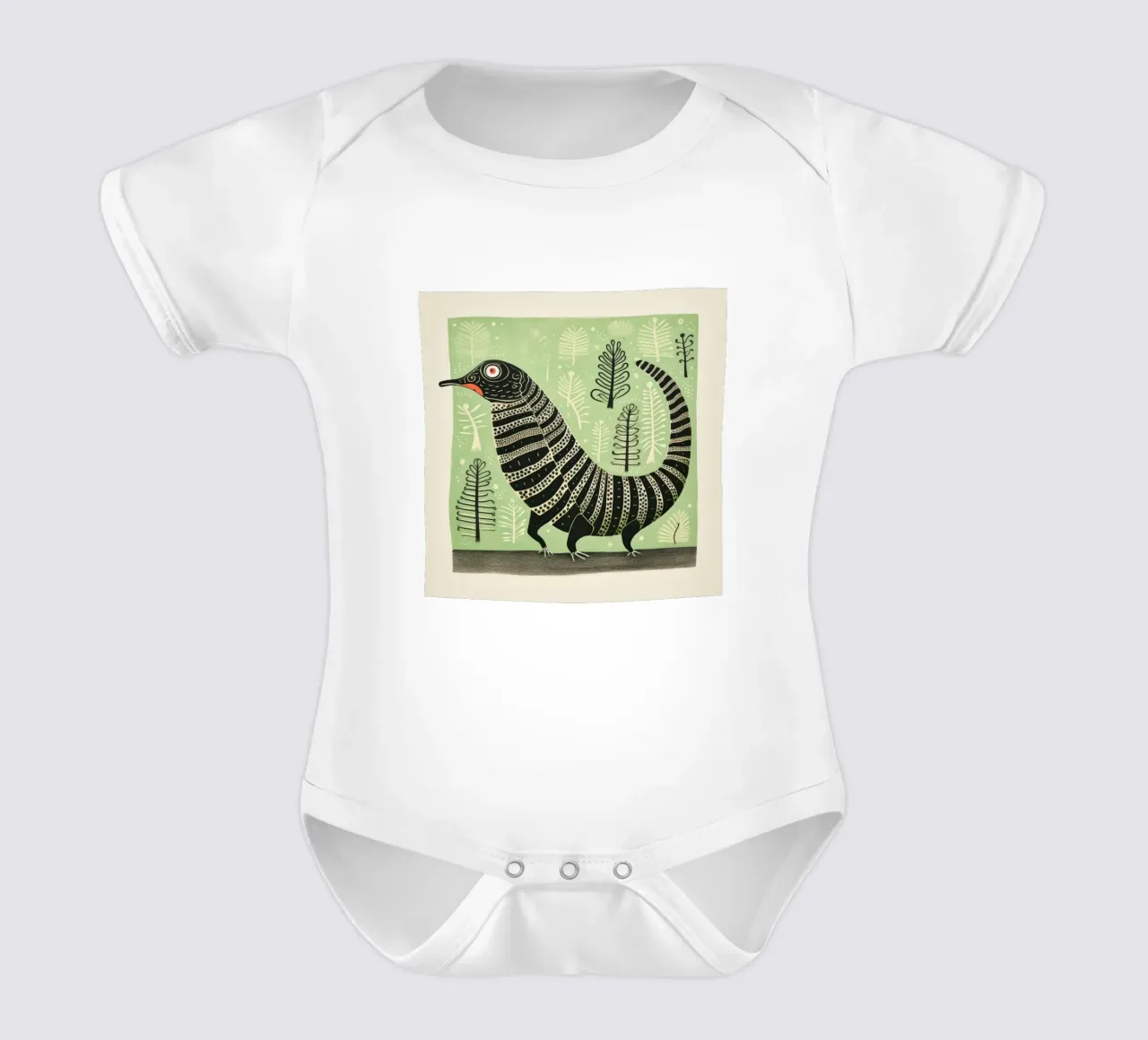Grüner Tausendfüßler 4 Kurzarm Babybody von Minimal Animal Art