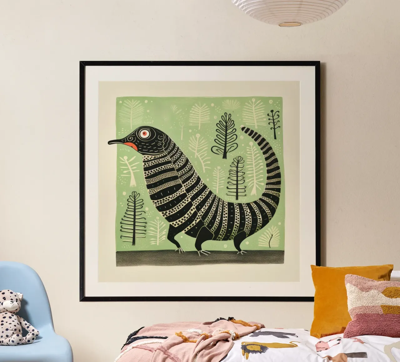 Millipede verde poster da Minimal Animal Art