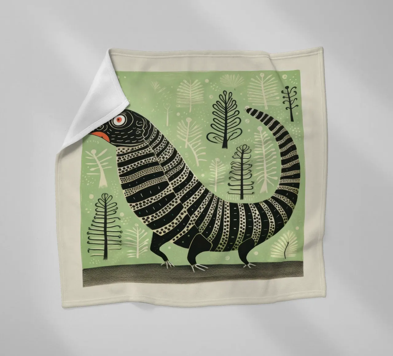 Grüner Tausendfüßler 4 Fleecedecke von Minimal Animal Art