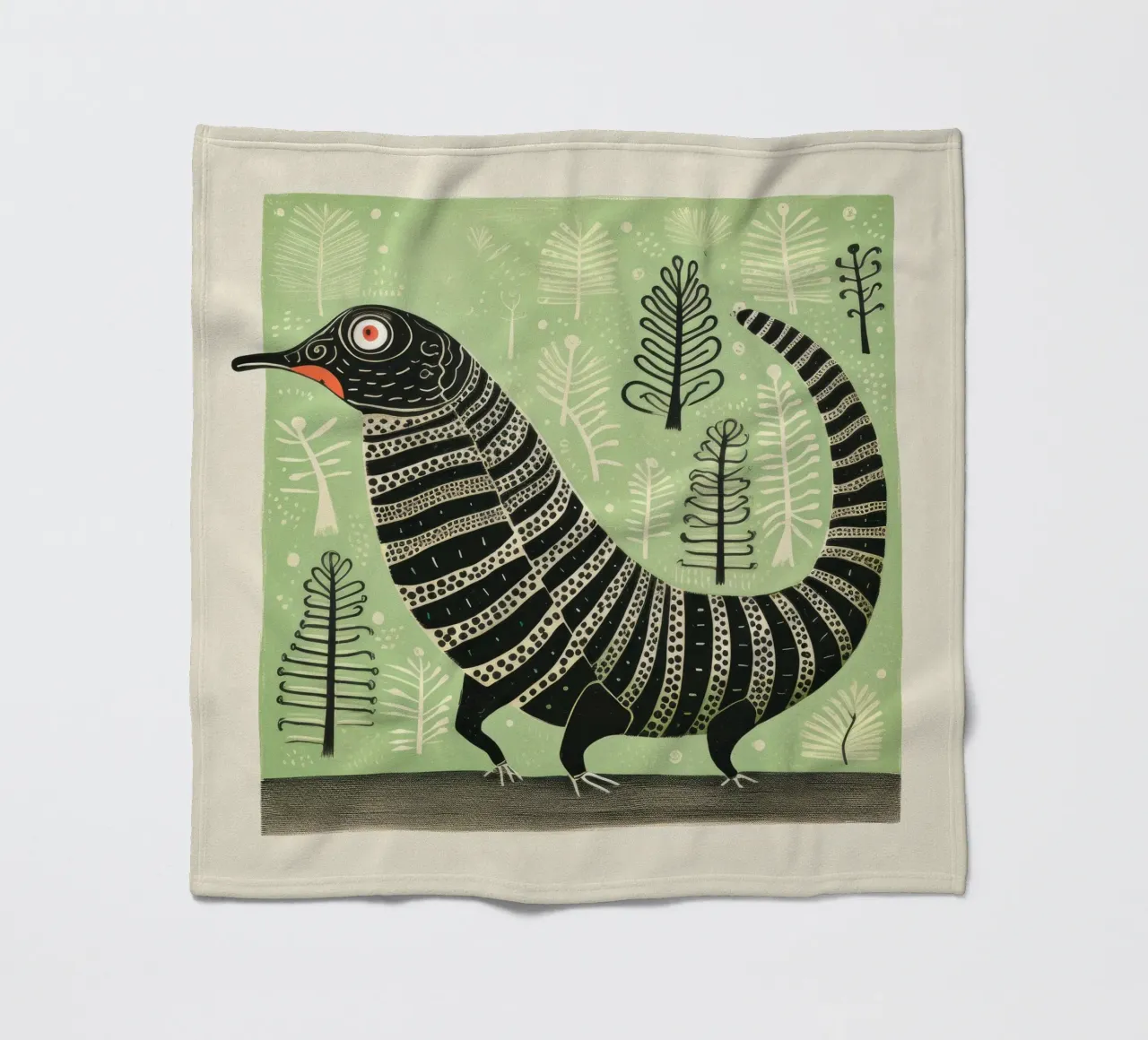 Grüner Tausendfüßler 4 Fleecedecke von Minimal Animal Art