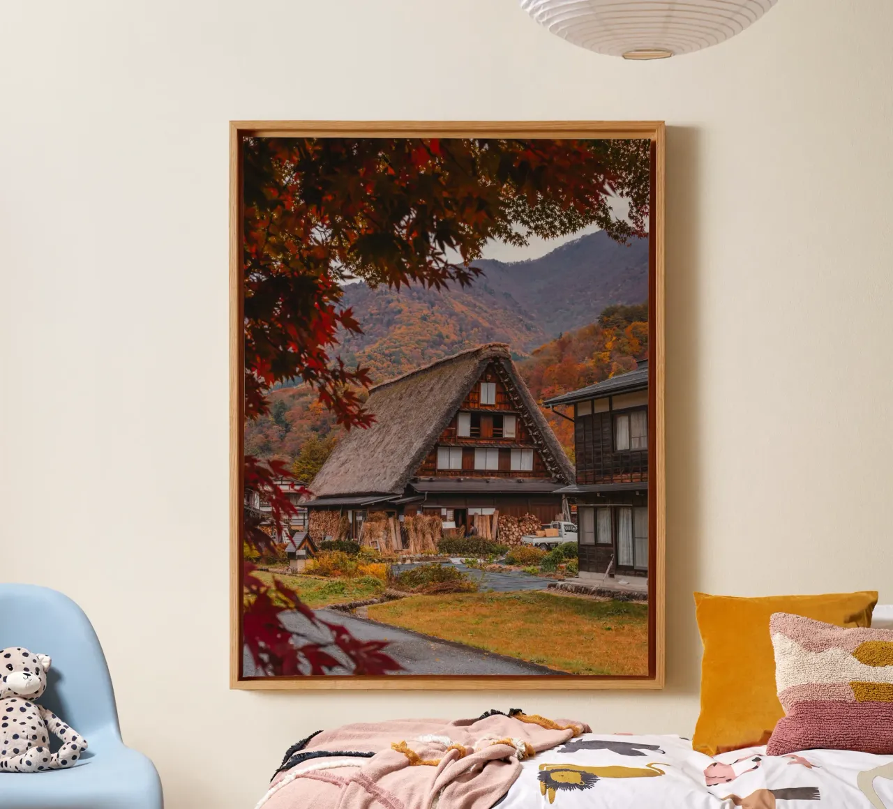 Japans boerendorp Shirakawa-go canvas met Baklijst van Marcel Bisig