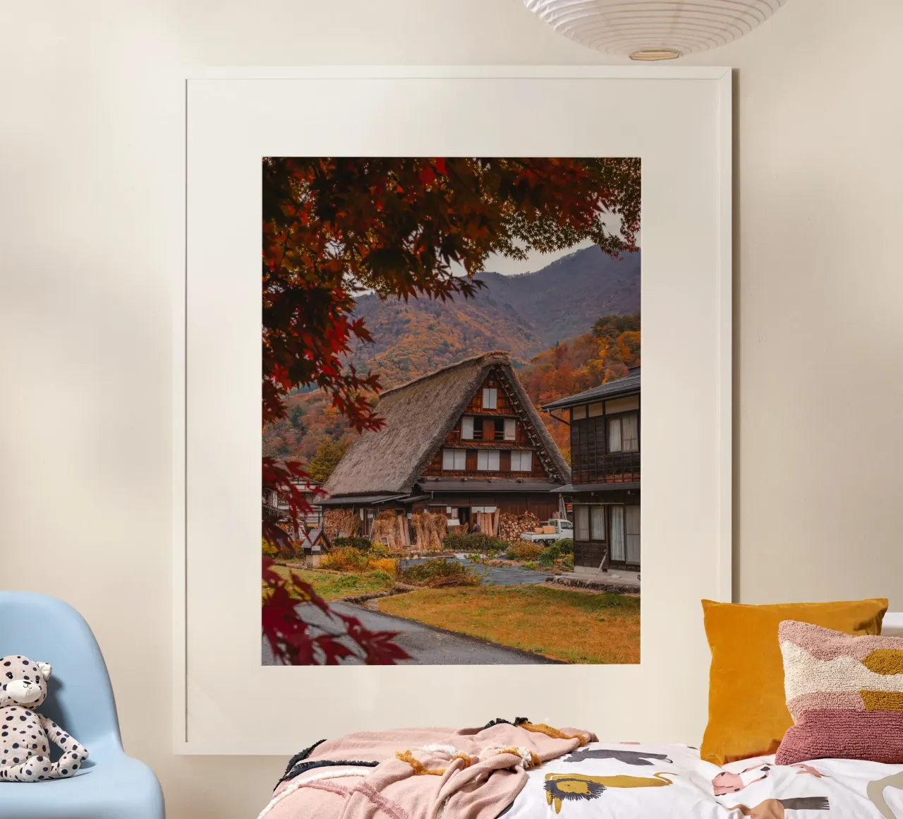 Villaggio agricolo giapponese Shirakawa-go carta hahnemühle da Marcel Bisig