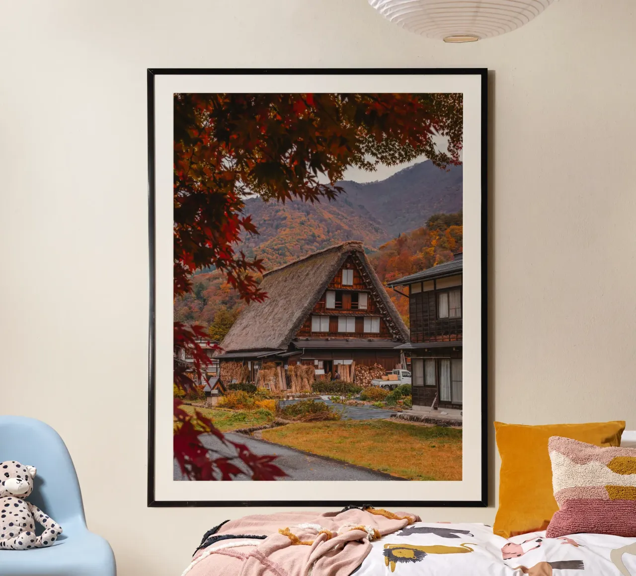 Villaggio agricolo giapponese Shirakawa-go carta hahnemühle da Marcel Bisig