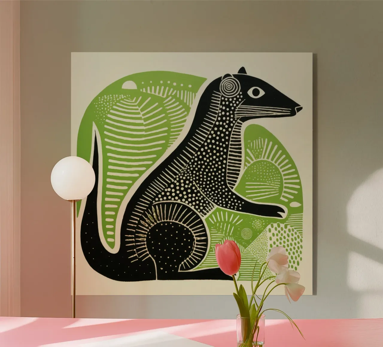 Mangusta verde plexiglass da Minimal Animal Art