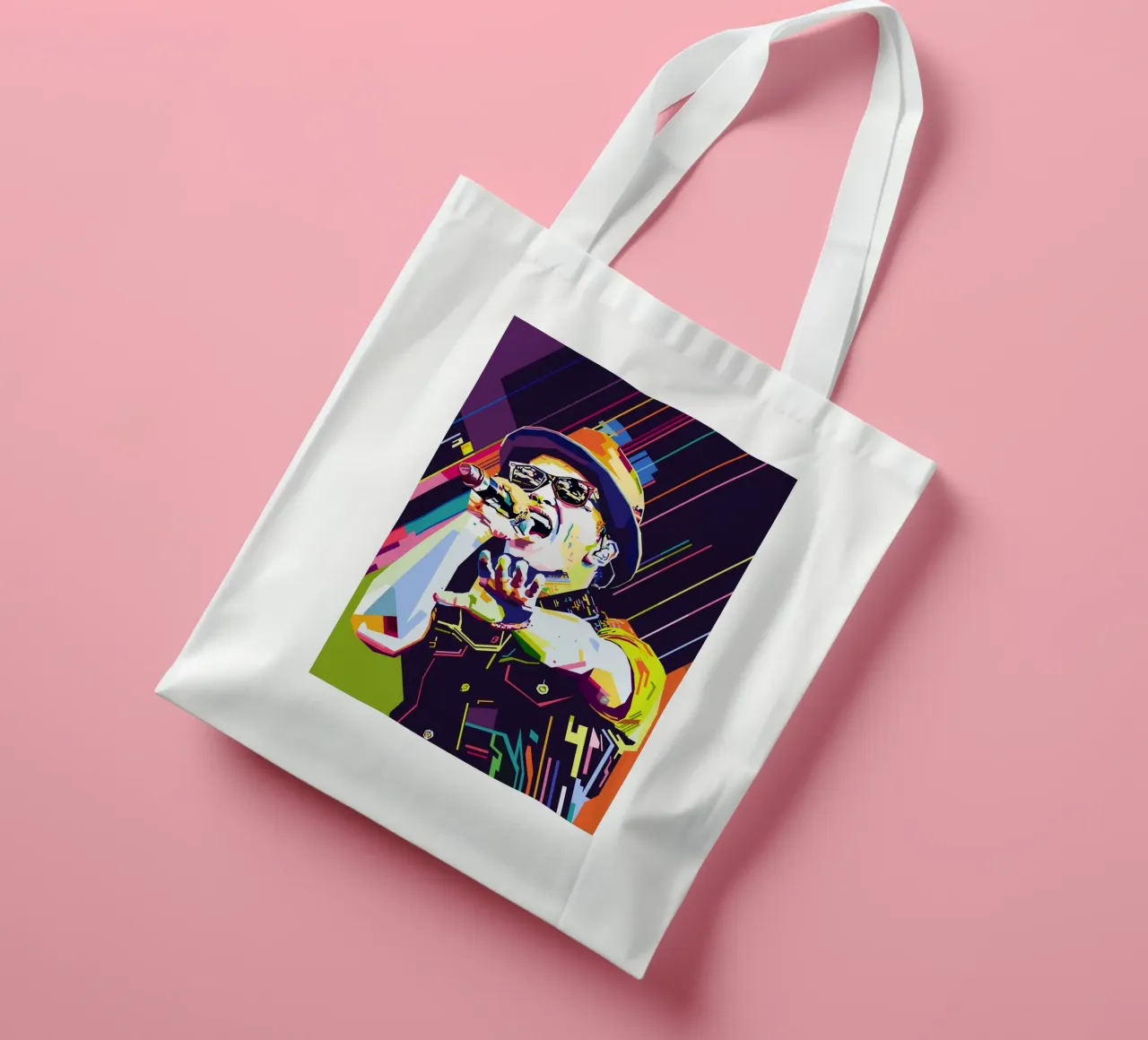 Bruno Mars Stile WPAP borsa in juta da SW Artwork