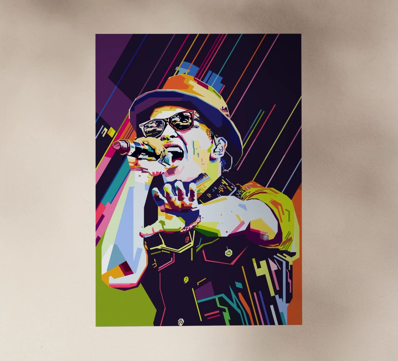 Bruno Mars Stile WPAP pellicola backlit da SW Artwork