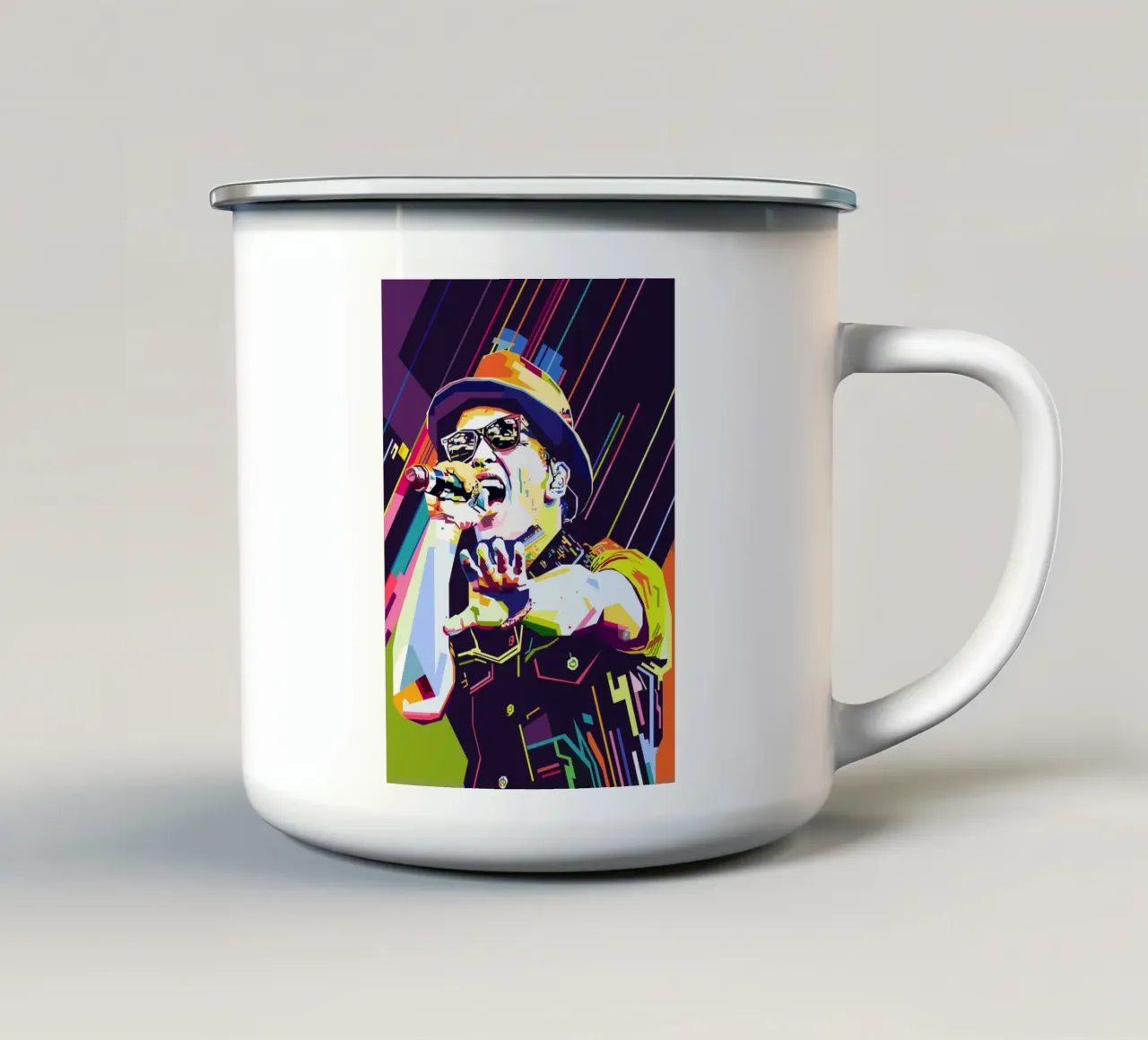 Bruno Mars Style WPAP Emaille Tasse von SW Artwork