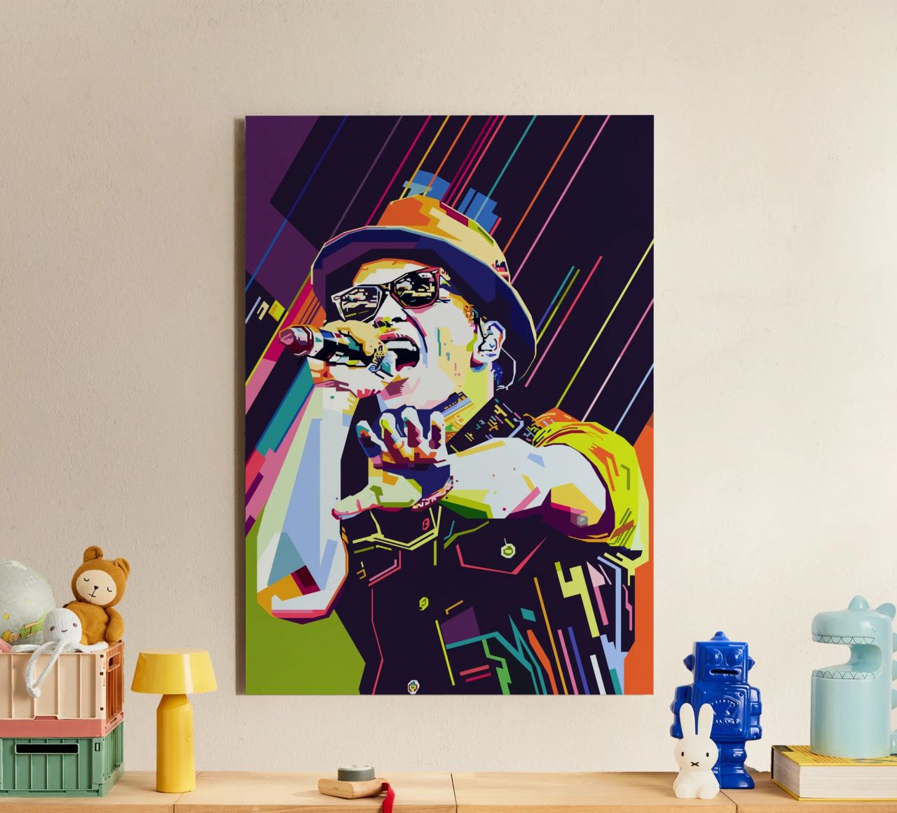 Bruno Mars Stile WPAP alluminio dibond da SW Artwork