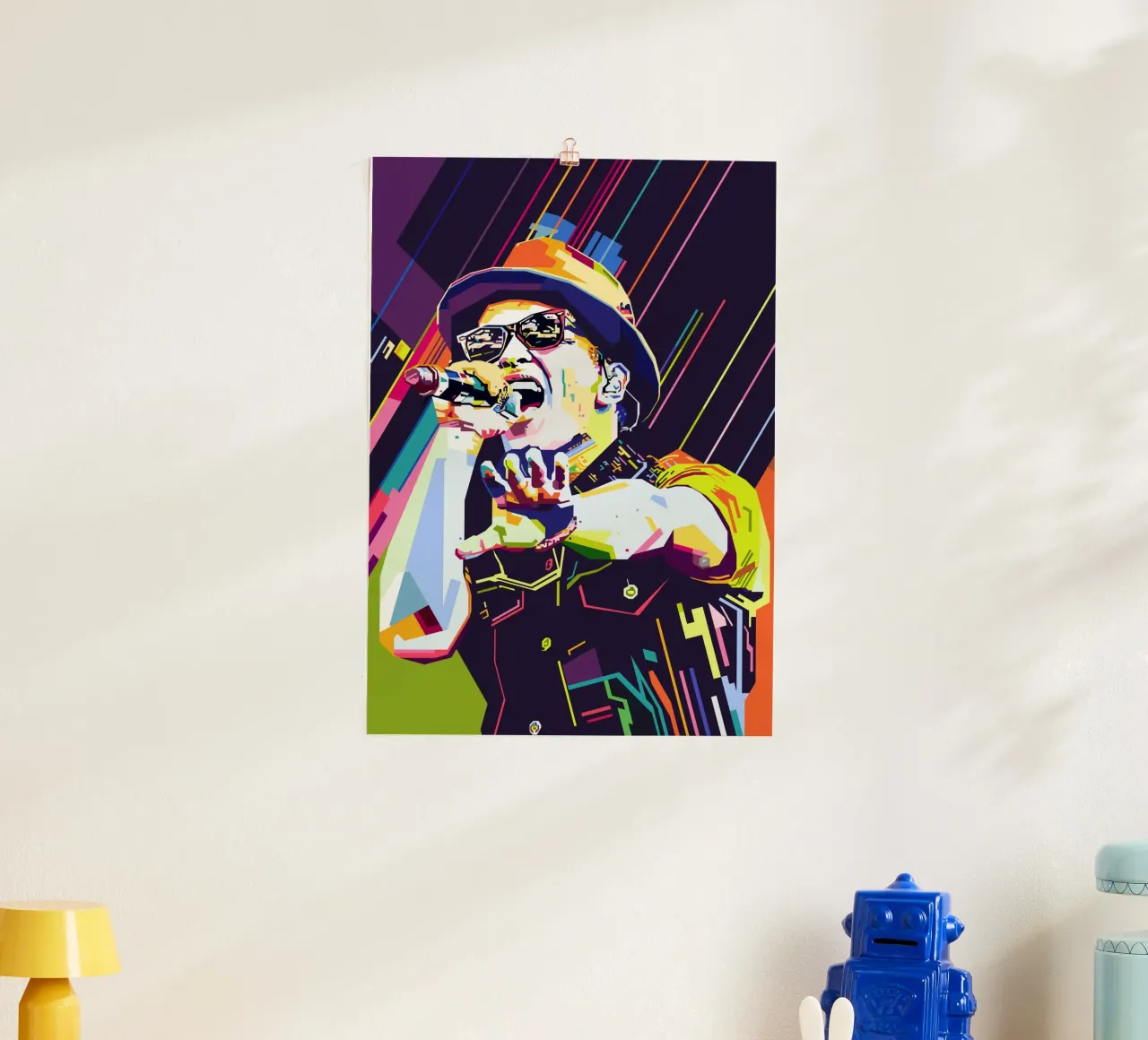 Bruno Mars Style WPAP hahnemühle de SW Artwork