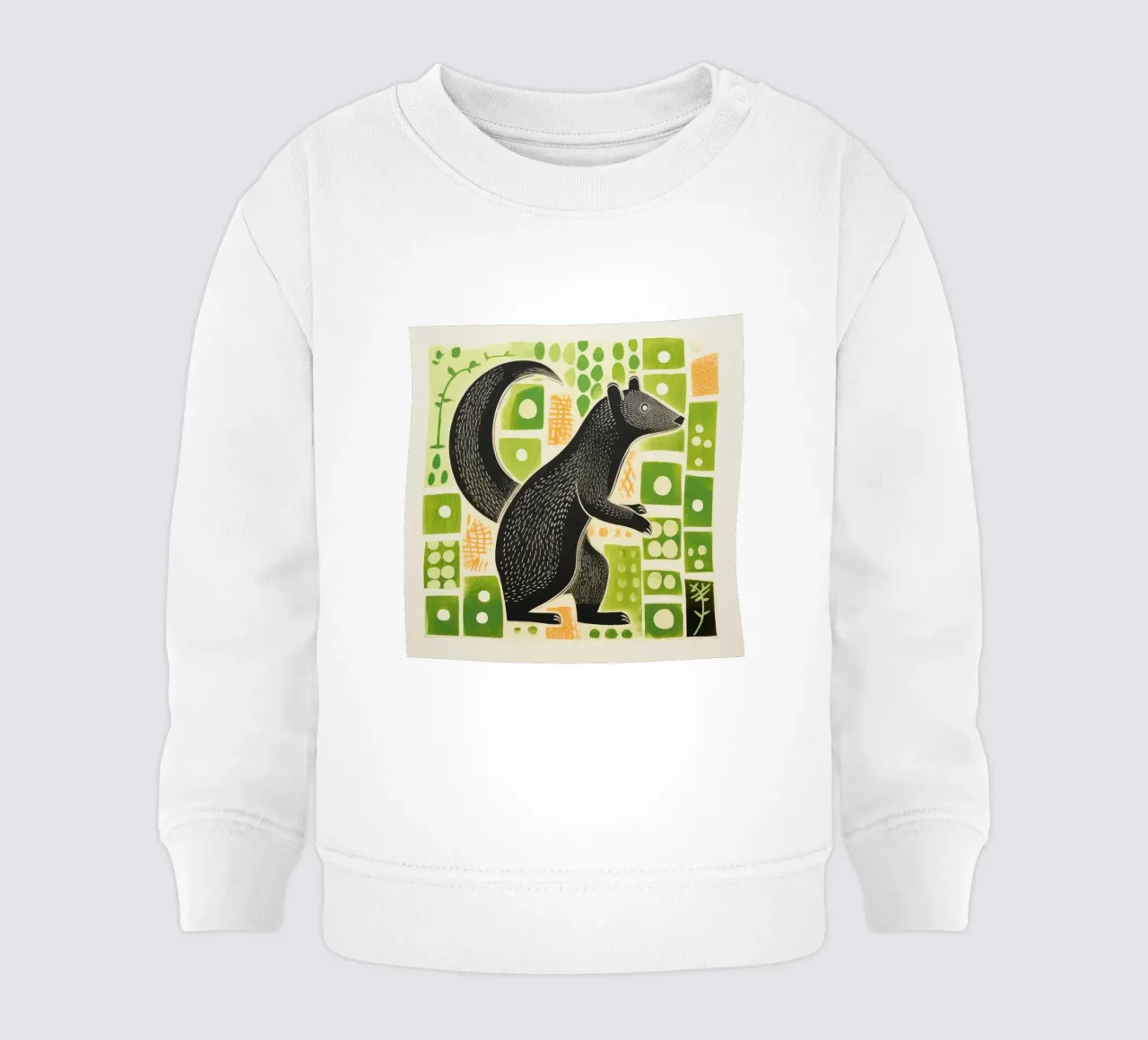 Mangusta verde 2 felpa neonato da Minimal Animal Art