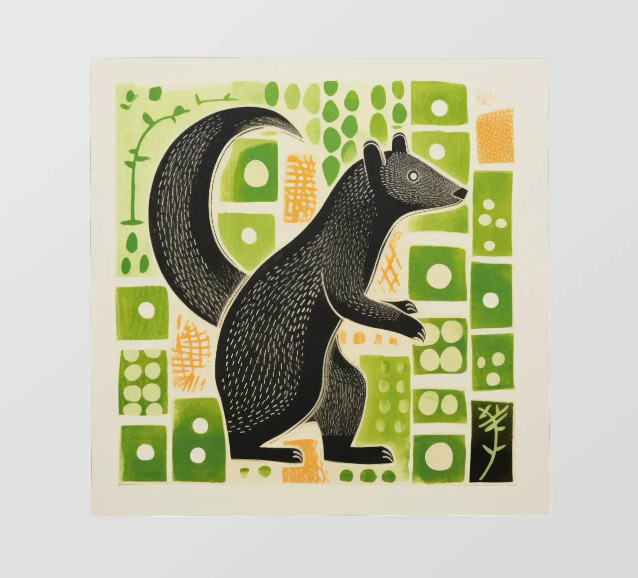 Mangusta verde 2 telo in pvc da Minimal Animal Art