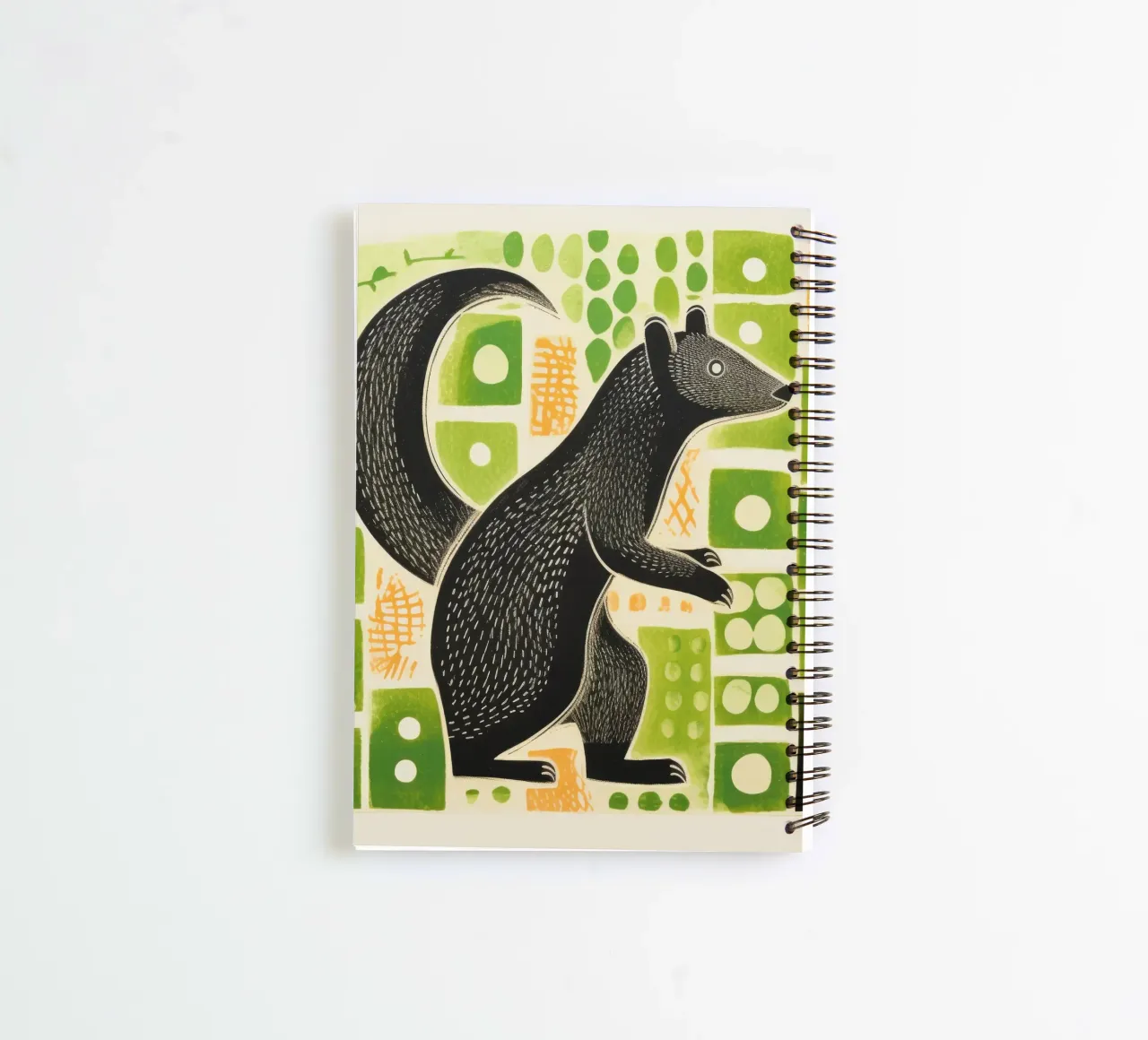 Green Mongoose 2 spiral notebook by Minimal Animal Art