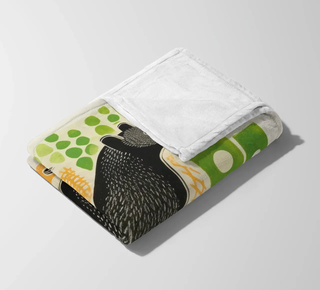 Green Mongoose 2 fleece blanket by Minimal Animal Art