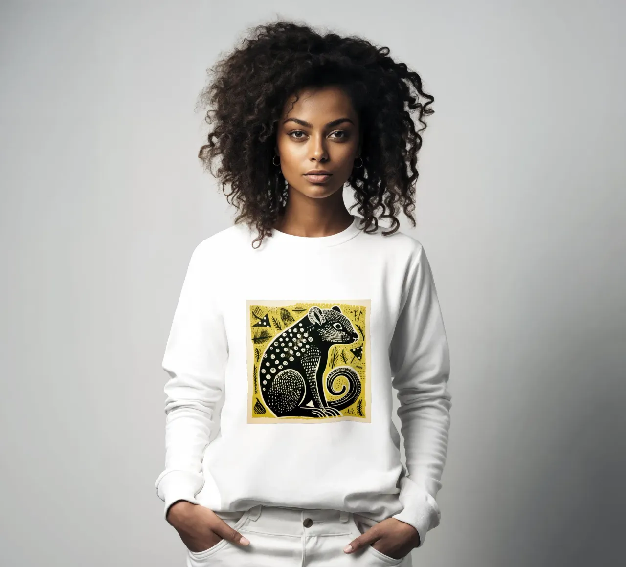 Grüner Mungo 3 Sweatshirt von Minimal Animal Art