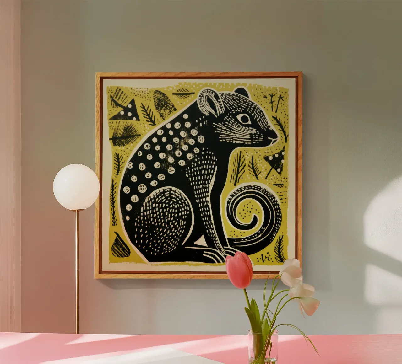 Mangusta verde plexiglass da Minimal Animal Art