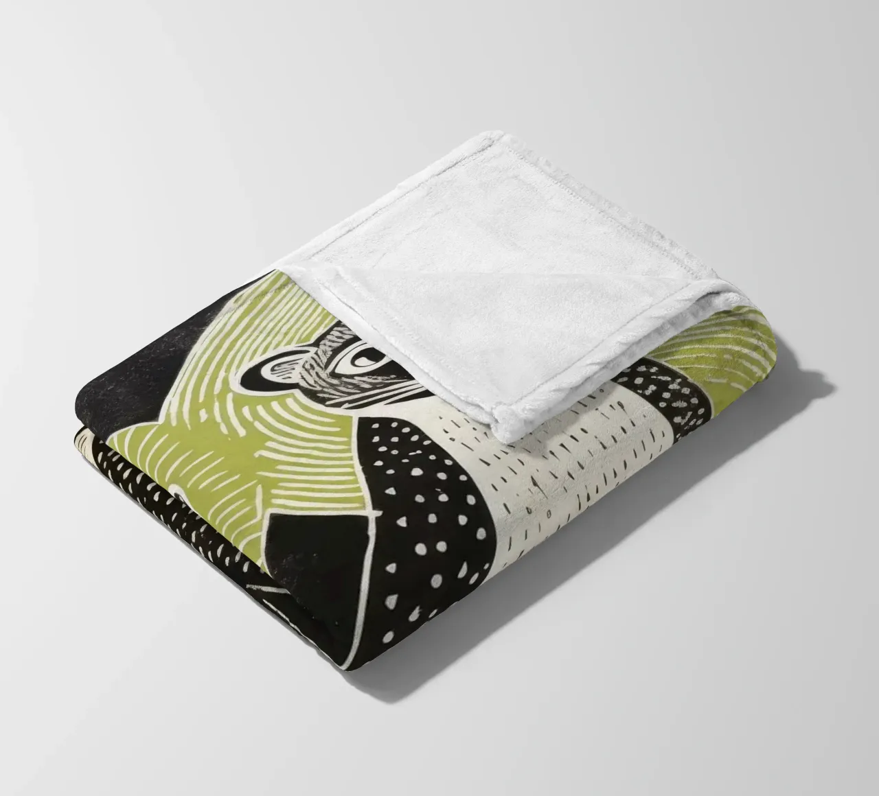 Green Mongoose 4 fleece blanket by Minimal Animal Art