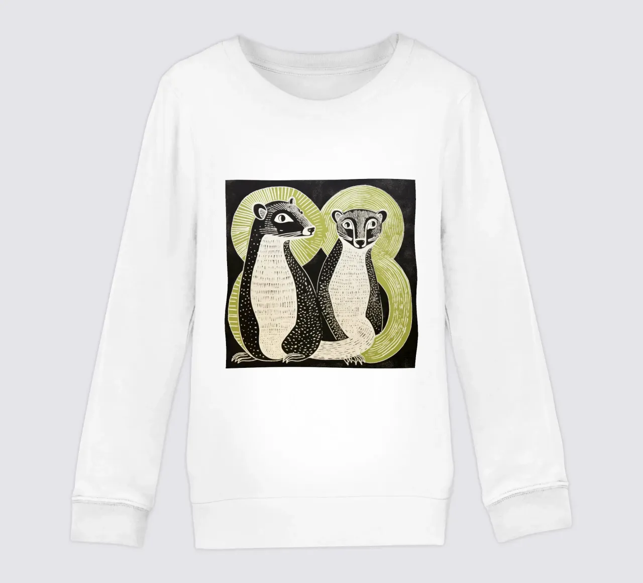 Manguste verdi felpa bambino da Minimal Animal Art