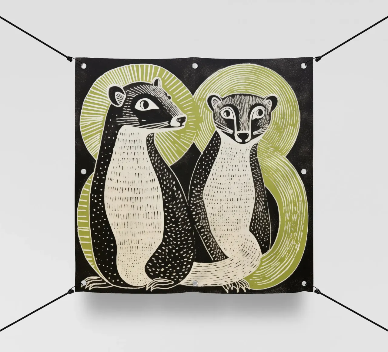 Mangusta verde 4 telo in pvc da Minimal Animal Art
