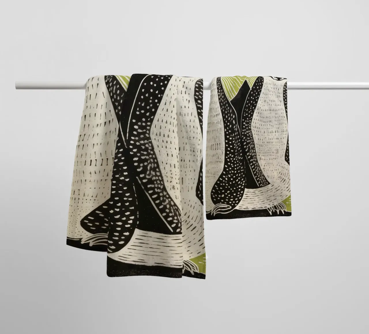Green Mongoose 4 towel by Minimal Animal Art